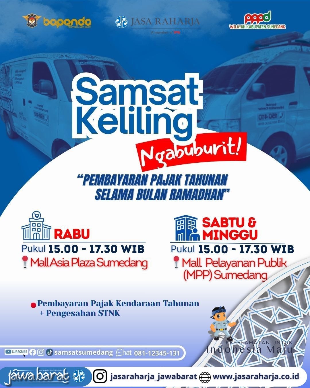 Samsat Keliling Ngabuburit Hadir di Sumedang, Wujud Pelayanan Sepenuh Hati di Bulan Ramadhan