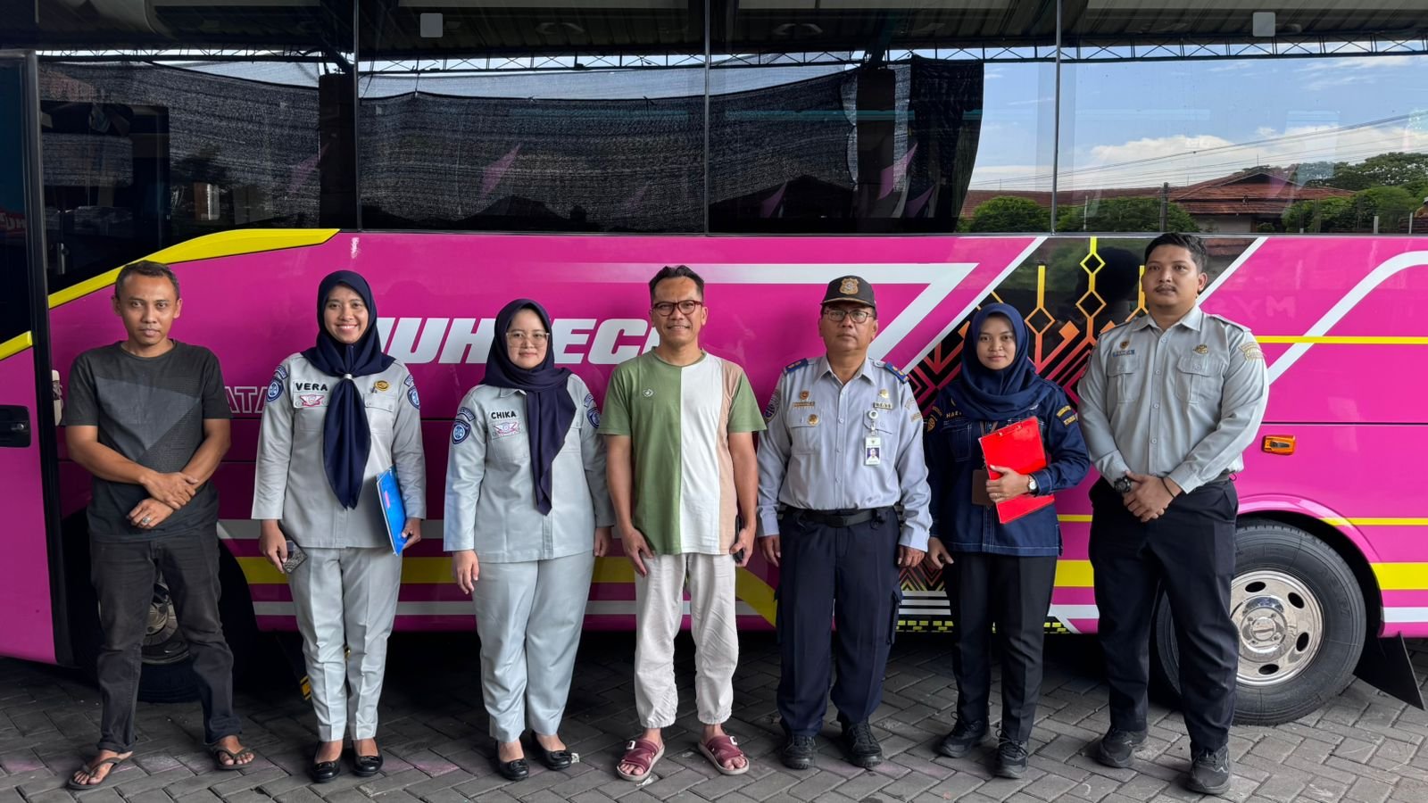 Rampcheck Bus Pariwisata Sriwijaya Transport dan Mata Trans Jelang Angkutan Lebaran 2026