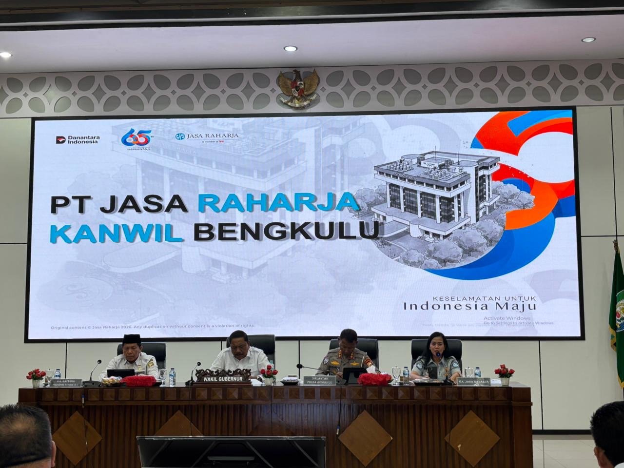 Jasa Raharja Bengkulu Hadiri Rakor Pendapatan dan Sosialisasi Program Pemutihan Pajak Kendaraan Bermotor Tahun 2026