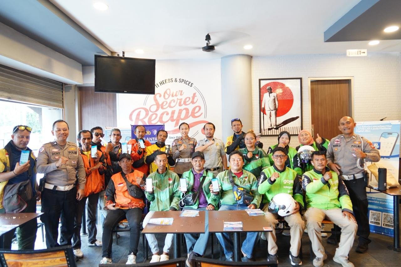 Jasa Raharja Kalsel Edukasi Ojol Gunakan Fitur Lapor Laka, Pelaporan Cepat Kecelakaan Melalui Aplikasi JRku